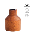 Porta-velas feito à mão proveniente de árvore de teca Originalhome cor madeira segunda vista