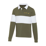 Polo unissexo de algodão orgânico estilo rugby 280 g/m2 Elevate NXT vista impressão serigrafia