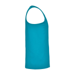 T-shirt desportiva infantil, etiqueta amovível 140 g/m2 Roly cor turquesa segunda vista com lateral