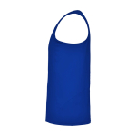 T-shirt desportiva infantil, etiqueta amovível 140 g/m2 Roly cor azul real vista lateral