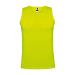 T-shirt desportiva infantil, etiqueta amovível 140 g/m2 Roly cor amarelo fluorescente