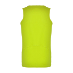 T-shirt desportiva infantil, etiqueta amovível 140 g/m2 Roly cor amarelo fluorescente segunda vista traseira