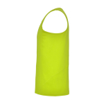 T-shirt desportiva infantil, etiqueta amovível 140 g/m2 Roly cor amarelo fluorescente vista lateral