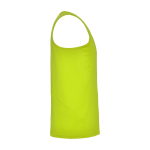 T-shirt desportiva infantil, etiqueta amovível 140 g/m2 Roly cor amarelo fluorescente segunda vista com lateral