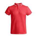 Polo desportivo infantil de poliéster, manga curta 140 g/m2 Roly cor vermelho