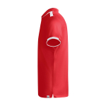 Polo desportivo infantil de poliéster, manga curta 140 g/m2 Roly cor vermelho vista lateral