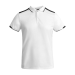 Polo desportivo infantil de poliéster, manga curta 140 g/m2 Roly cor branco