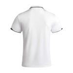 Polo desportivo infantil de poliéster, manga curta 140 g/m2 Roly cor branco segunda vista traseira