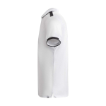 Polo desportivo infantil de poliéster, manga curta 140 g/m2 Roly cor branco vista lateral