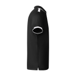 Polo desportivo infantil de poliéster, manga curta 140 g/m2 Roly cor branco/preto segunda vista com lateral