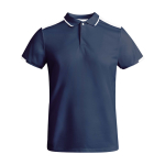 Polo desportivo infantil de poliéster, manga curta 140 g/m2 Roly cor azul-marinho