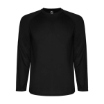 T-shirt técnica desportiva infantil manga comprida 150 g/m2 Roly cor preto