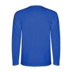 T-shirt técnica desportiva infantil manga comprida 150 g/m2 Roly cor azul segunda vista traseira