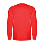 T-shirt técnica desportiva infantil manga comprida 150 g/m2 Roly cor vermelho segunda vista traseira