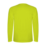 T-shirt técnica desportiva infantil manga comprida 150 g/m2 Roly cor amarelo fluorescente segunda vista traseira