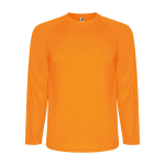 T-shirt técnica desportiva infantil manga comprida 150 g/m2 Roly cor cor-de-laranja fluorescente