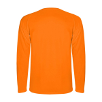 T-shirt técnica desportiva infantil manga comprida 150 g/m2 Roly cor cor-de-laranja fluorescente segunda vista traseira