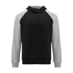 Camisola bicolor para criança com capuz 280 g/m2 Roly Badet cor preto mate