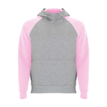 Camisola bicolor para criança com capuz 280 g/m2 Roly Badet cor cor-de-rosa claro