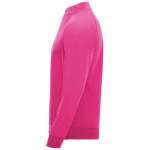 Camisola infantil manga comprida, fecho de correr curto 200 g/m2 Roly cor rosa fluorescente vista lateral
