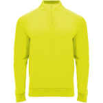 Camisola infantil manga comprida, fecho de correr curto 200 g/m2 Roly cor amarelo fluorescente