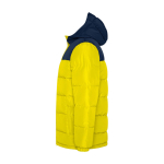 Casaco acolchoado infantil de poliéster com punhos elásticos Roly cor amarelo vista lateral