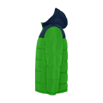 Casaco acolchoado infantil de poliéster com punhos elásticos Roly cor verde vista lateral