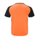 T-shirt sport bicolor infantil manga curta 140 g/m2 Roly Bugatti cor cor-de-laranja segunda vista traseira