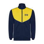 Fato de treino infantil, poliéster, cor a condizer 225 g/m2 Roly cor amarelo vista impressão serigrafia