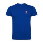 T-shirt infantil, manga curta, algodão de malha 165 g/m2 Roly cor azul vista impressão serigrafia