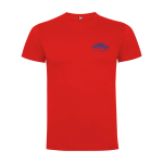 T-shirt infantil, manga curta, algodão de malha 165 g/m2 Roly cor vermelho vista impressão serigrafia