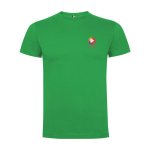 T-shirt infantil, manga curta, algodão de malha 165 g/m2 Roly cor verde vista impressão serigrafia