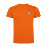 T-shirt infantil, manga curta, algodão de malha 165 g/m2 Roly cor cor-de-laranja vista impressão serigrafia