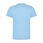 T-shirt infantil, manga curta, algodão de malha 165 g/m2 Roly cor azul-claro segunda vista traseira