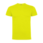 T-shirt infantil, manga curta, algodão de malha 165 g/m2 Roly cor amarelo fluorescente