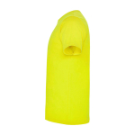 T-shirt infantil, manga curta, algodão de malha 165 g/m2 Roly cor amarelo fluorescente vista lateral