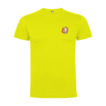 T-shirt infantil, manga curta, algodão de malha 165 g/m2 Roly cor amarelo fluorescente vista impressão serigrafia
