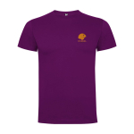 T-shirt infantil, manga curta, algodão de malha 165 g/m2 Roly cor roxo vista impressão serigrafia