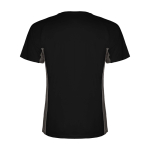T-shirt desportiva infantil bicolor de poliéster 140 g/m2 Roly cor preto segunda vista traseira