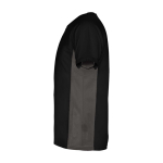 T-shirt desportiva infantil bicolor de poliéster 140 g/m2 Roly cor preto vista lateral