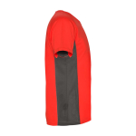 T-shirt desportiva infantil bicolor de poliéster 140 g/m2 Roly cor vermelho segunda vista com lateral