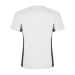 T-shirt desportiva infantil bicolor de poliéster 140 g/m2 Roly cor branco segunda vista traseira