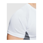 T-shirt desportiva infantil bicolor de poliéster 140 g/m2 Roly cor branco imagem de estilo de vida 2