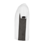 T-shirt desportiva infantil bicolor de poliéster 140 g/m2 Roly cor branco vista lateral
