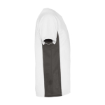 T-shirt desportiva infantil bicolor de poliéster 140 g/m2 Roly cor branco segunda vista com lateral