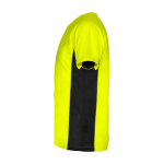 T-shirt desportiva infantil bicolor de poliéster 140 g/m2 Roly cor amarelo vista lateral
