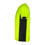 T-shirt desportiva infantil bicolor de poliéster 140 g/m2 Roly cor verde fluorescente vista lateral