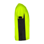T-shirt desportiva infantil bicolor de poliéster 140 g/m2 Roly cor verde fluorescente segunda vista com lateral