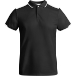 Polo poliéster de manga curta para homem bicolor 140 g/m2 Roly cor preto