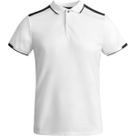 Polo poliéster de manga curta para homem bicolor 140 g/m2 Roly cor branco